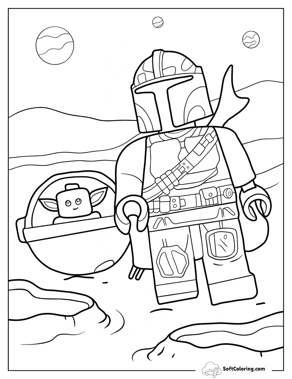 Lego Star Wars Of Mandalorian With Baby Yoda