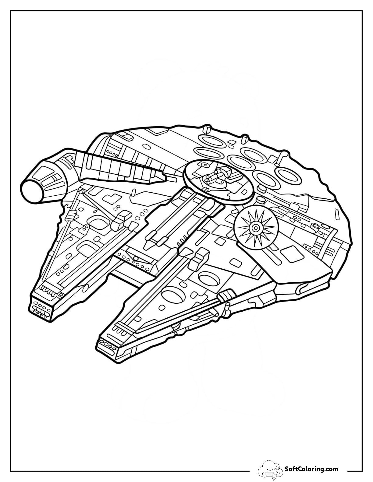 Lego Star Wars Coloring Page Of Millennium Falcon