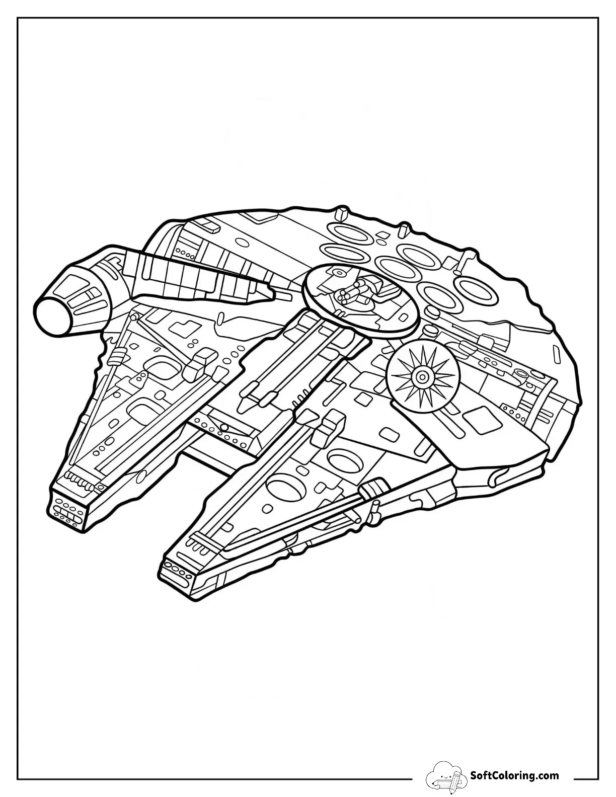 Lego Star Wars Coloring Page Of Millennium Falcon