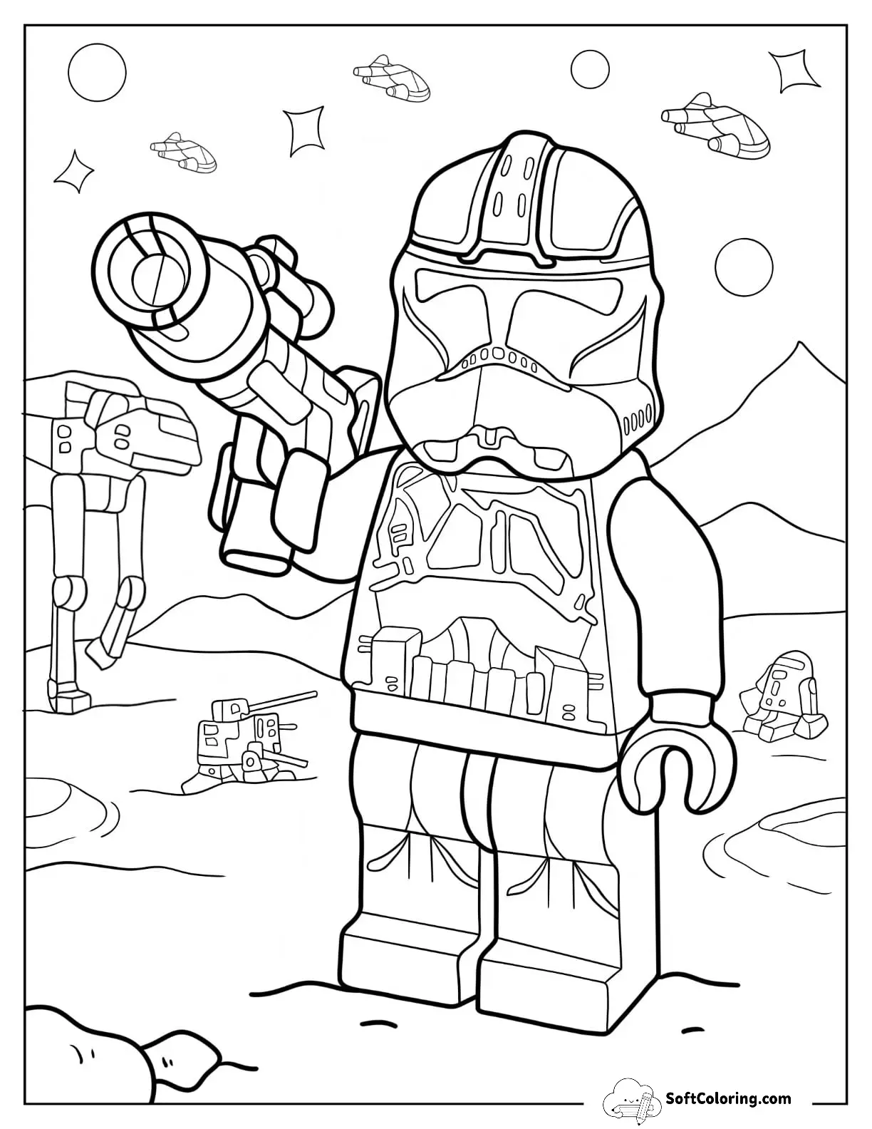 Lego Star Wars Of Stormtrooper Shooting Blaster In Battle