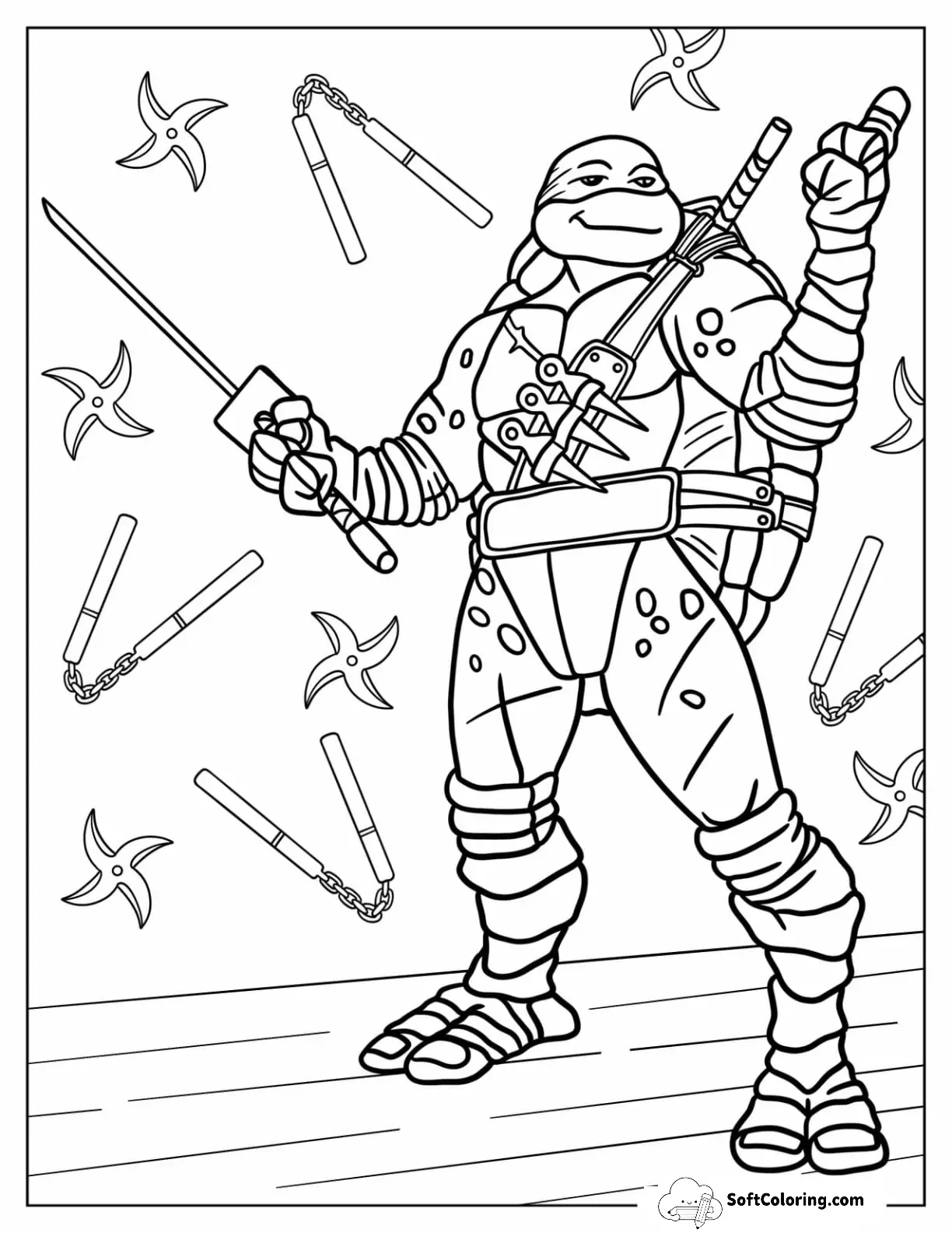 Ninja Turtles Of Leonardo Smirking While Holding Katana