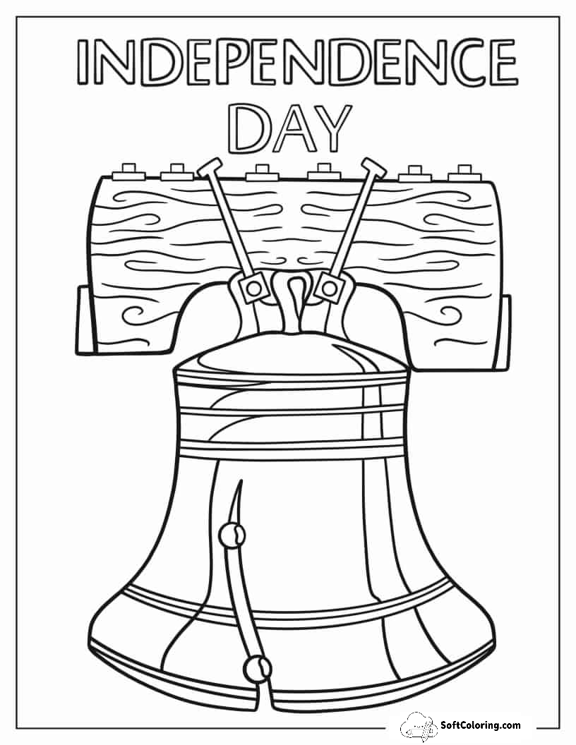 Liberty Bell Independence Day Coloring Page