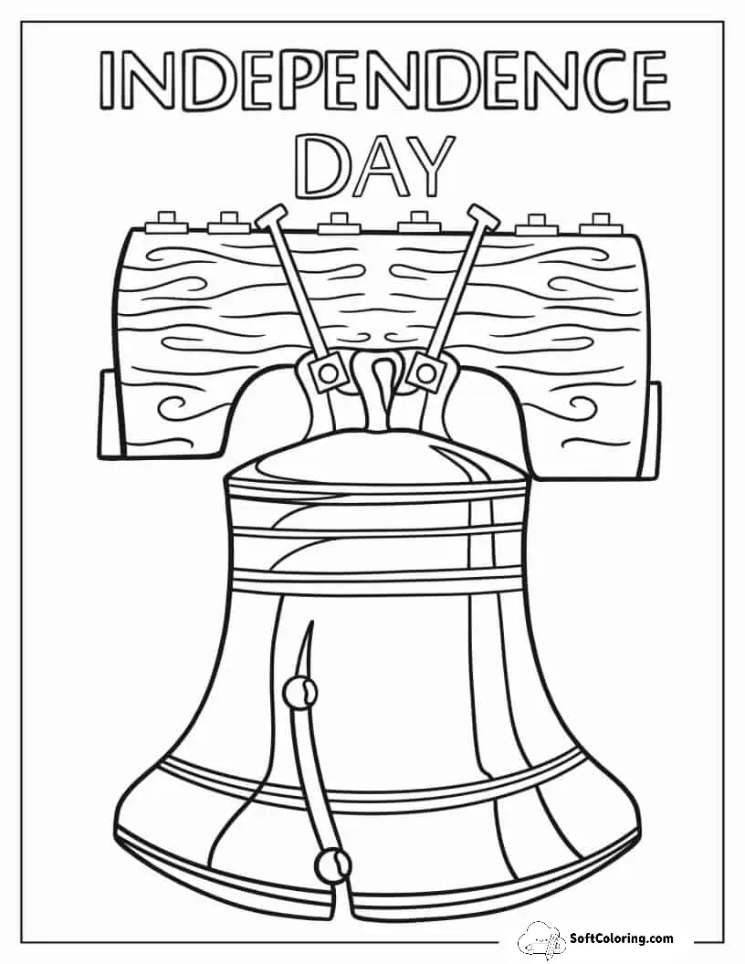 Liberty Bell Independence Day Coloring Page