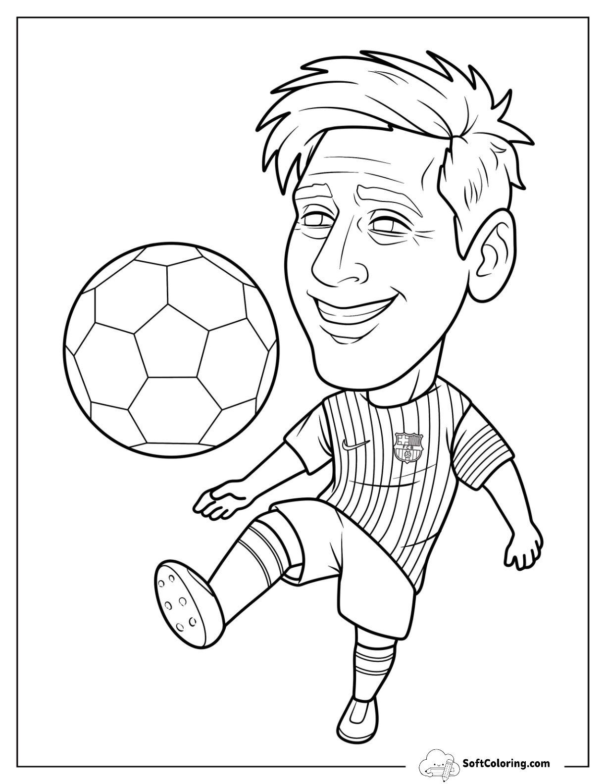 Lionel Lionel Messi Caricature With Soccer Ball