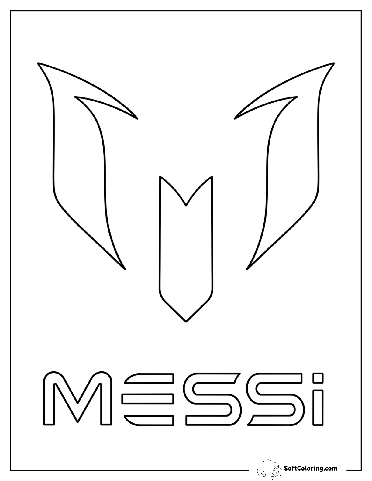 Lionel Messi Logo Coloring Sheet For Kids