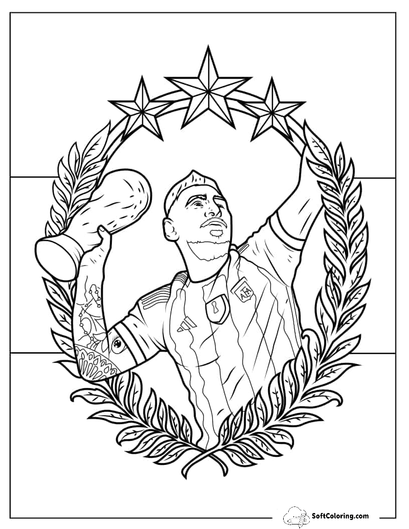 Lionel Messi With World Cup Trophy Poster