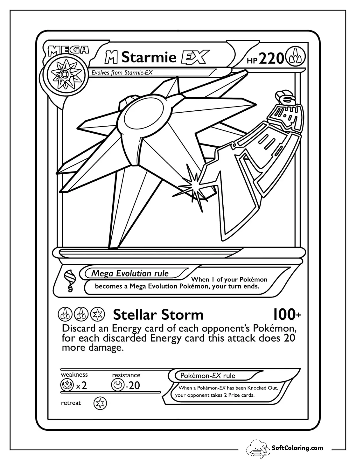 M Starmie Ex Stellar Storm Coloring Sheet
