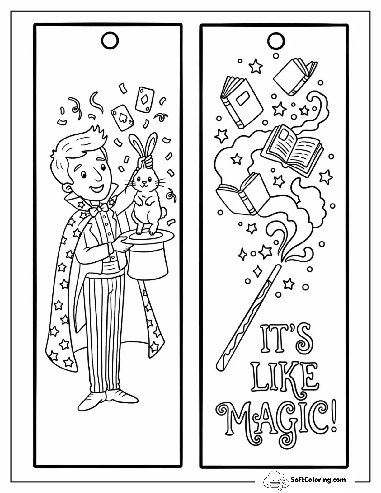 Magician With Rabbit And Magic Wand Reading Bookmark