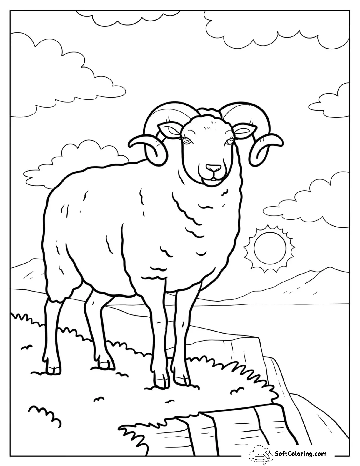 Majestic Bighorn Sheep On A Cliffside