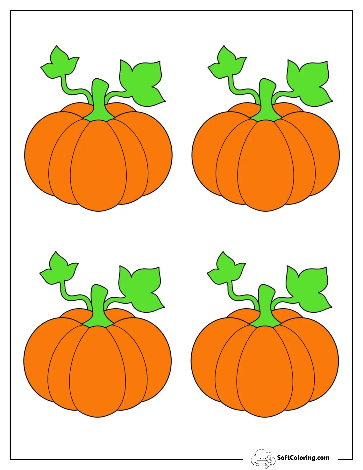 Medium Colored Autumn Pumpkin Template