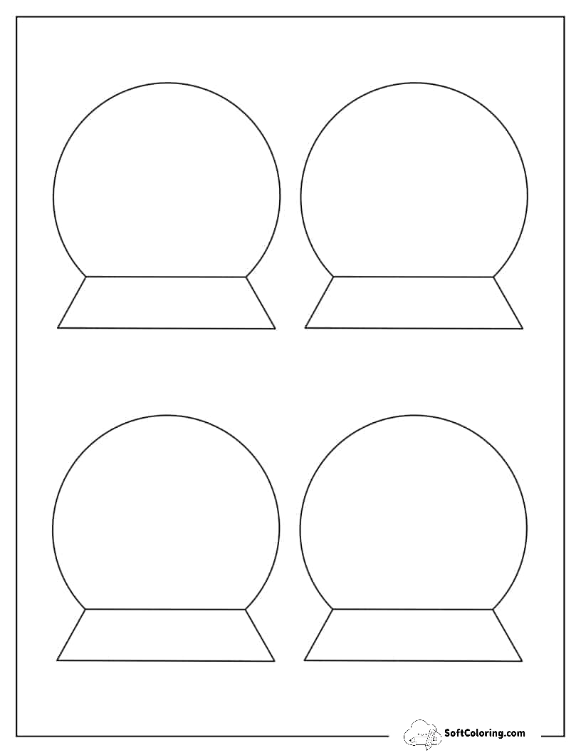 Medium Easy Snow Globe Template For Kids