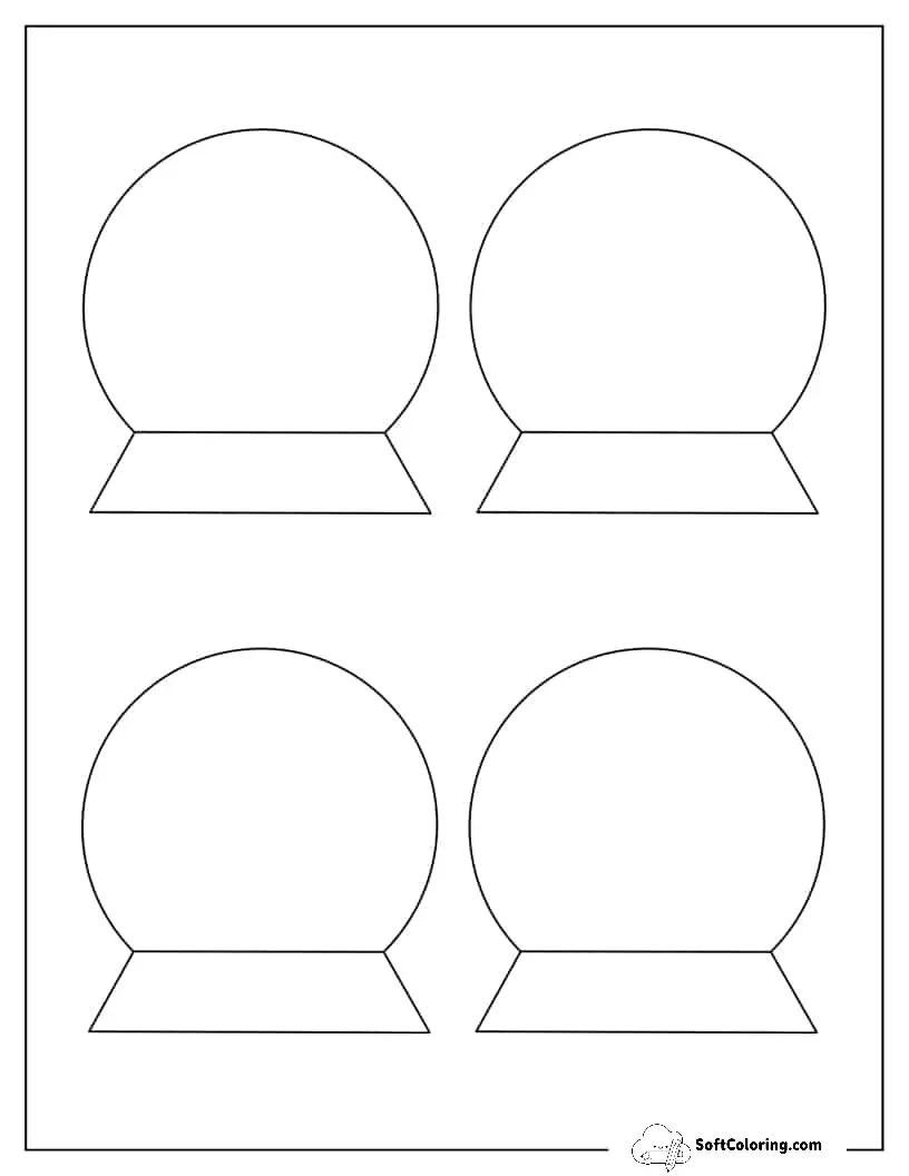 Medium Easy Snow Globe Template For Kids