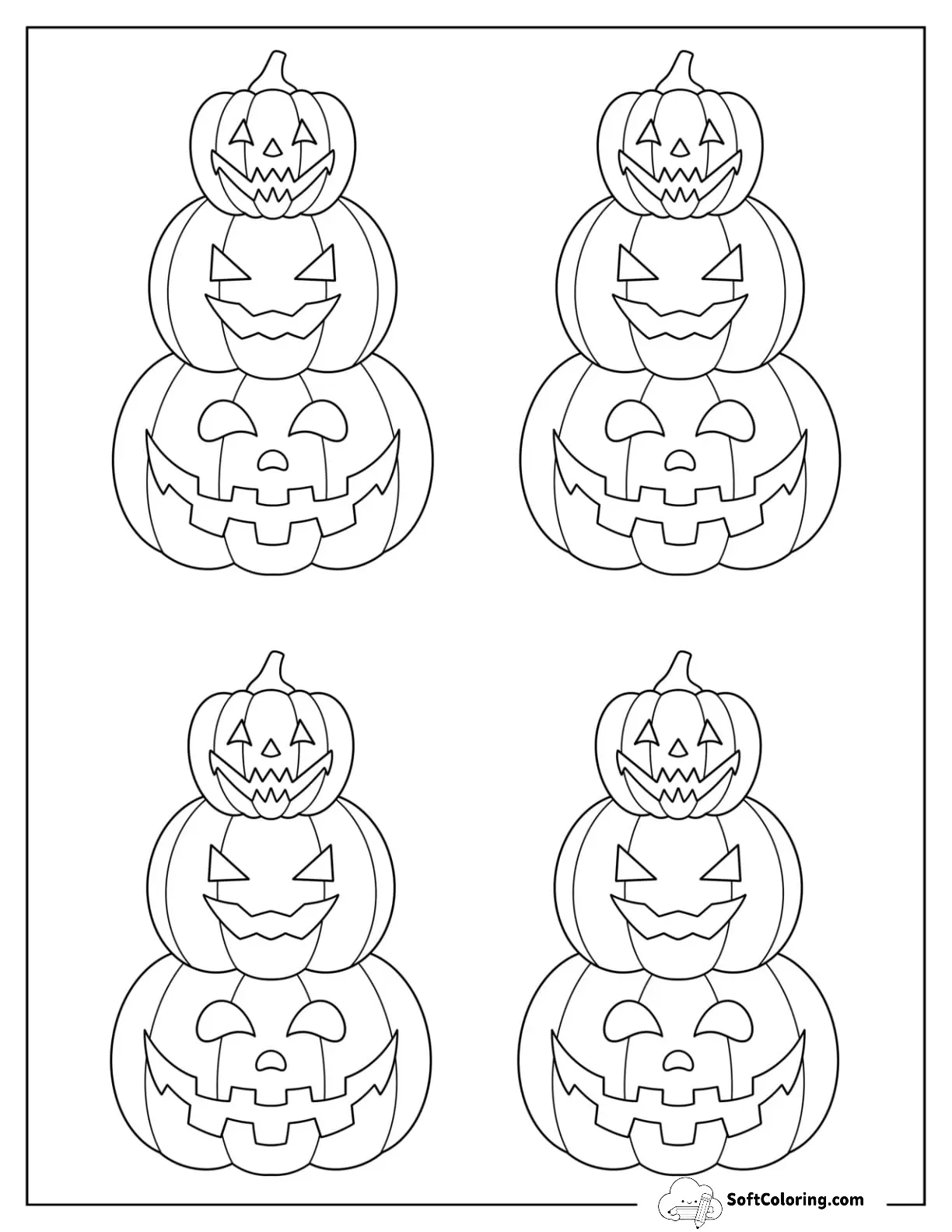 Medium Jack O Lantern Tower Pumpkin Template