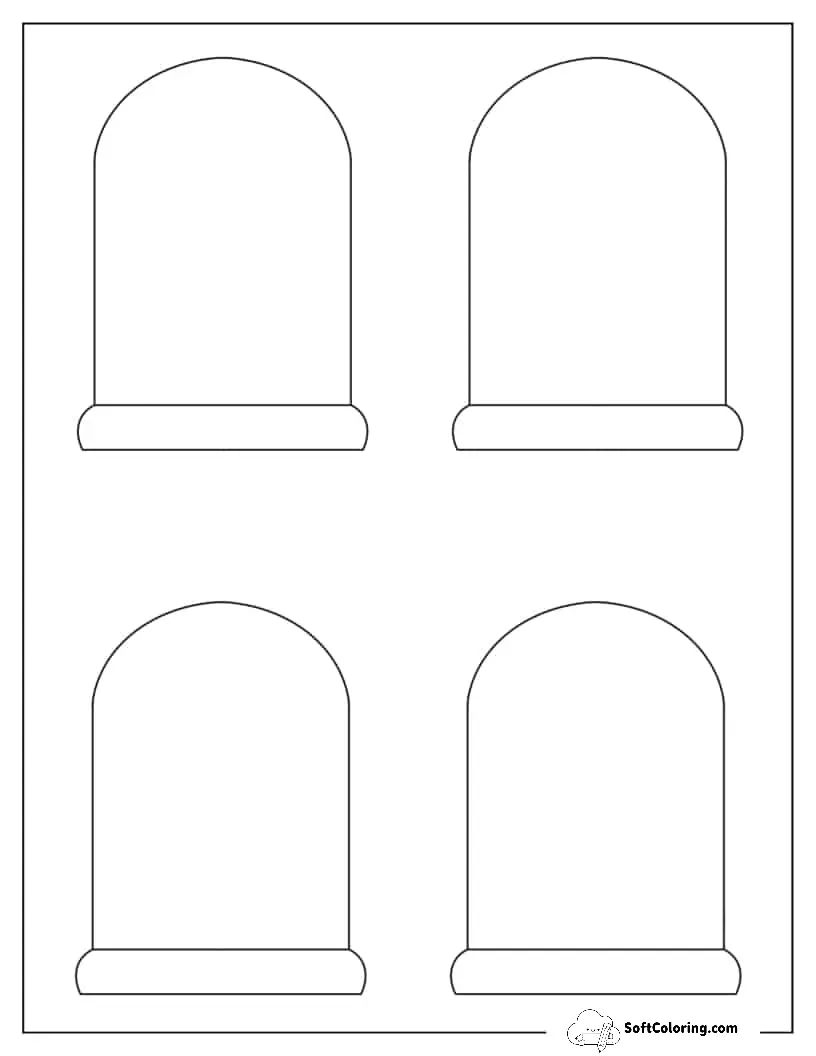 Medium Long Blank Snow Globe Template