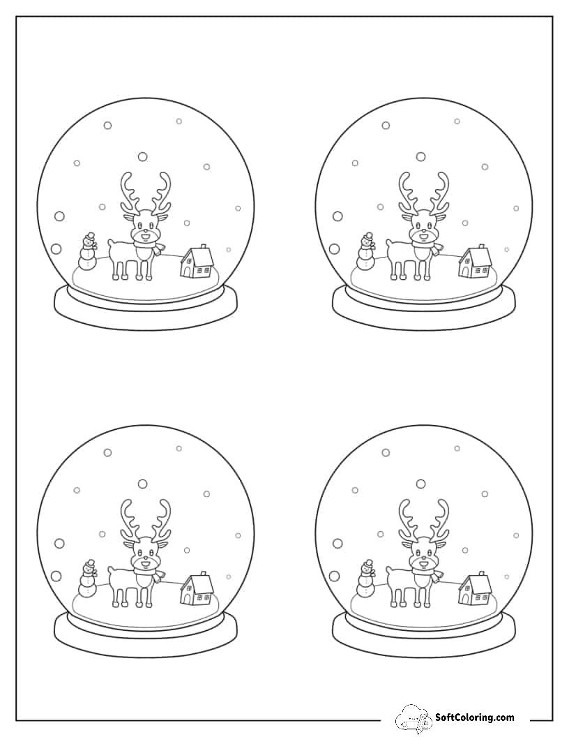 Medium Rudolph Snow Globe Template