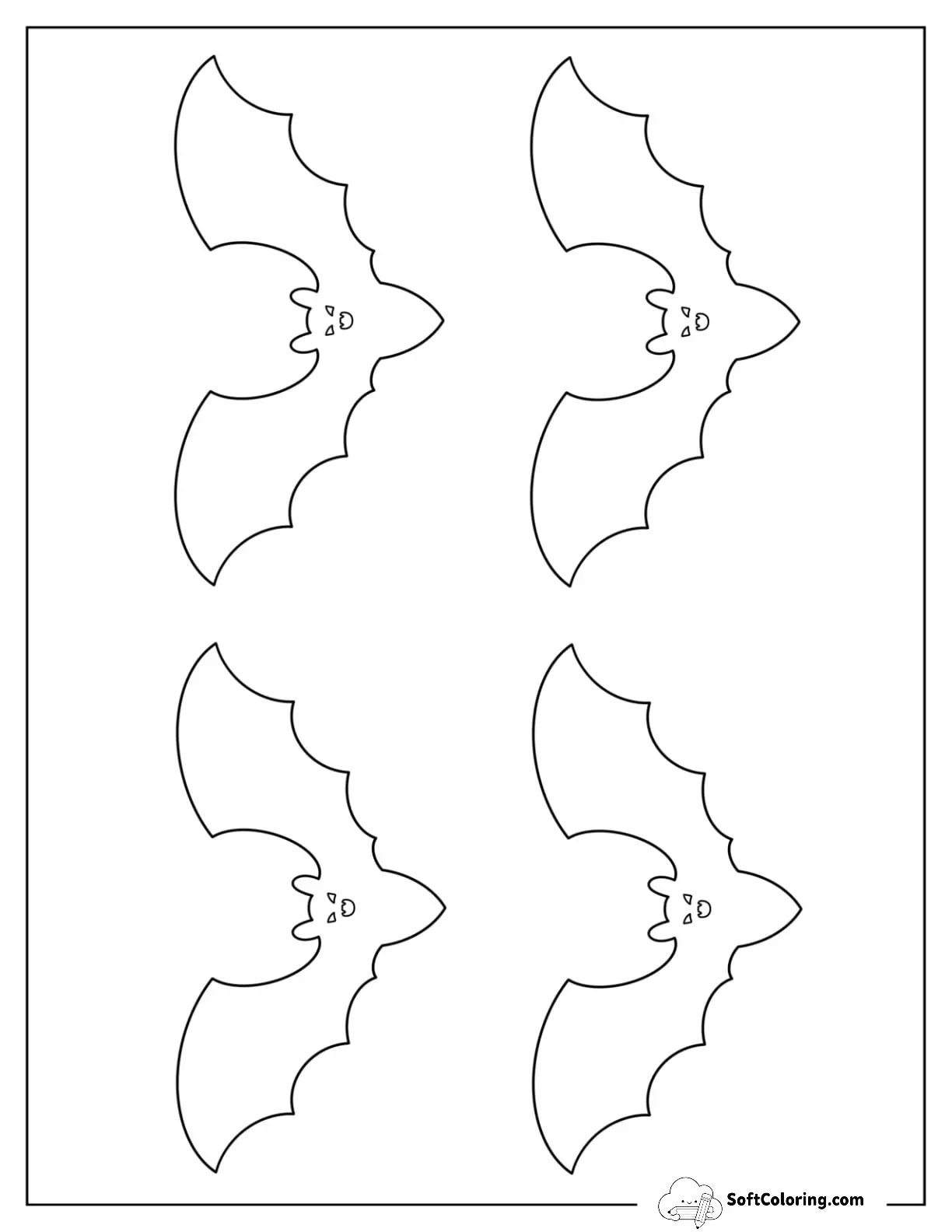 Medium Scary Bat Template