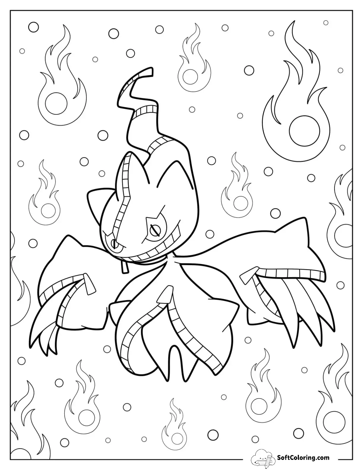Mega Pokemon Coloring Page Of Mega Banette With Evil Smile