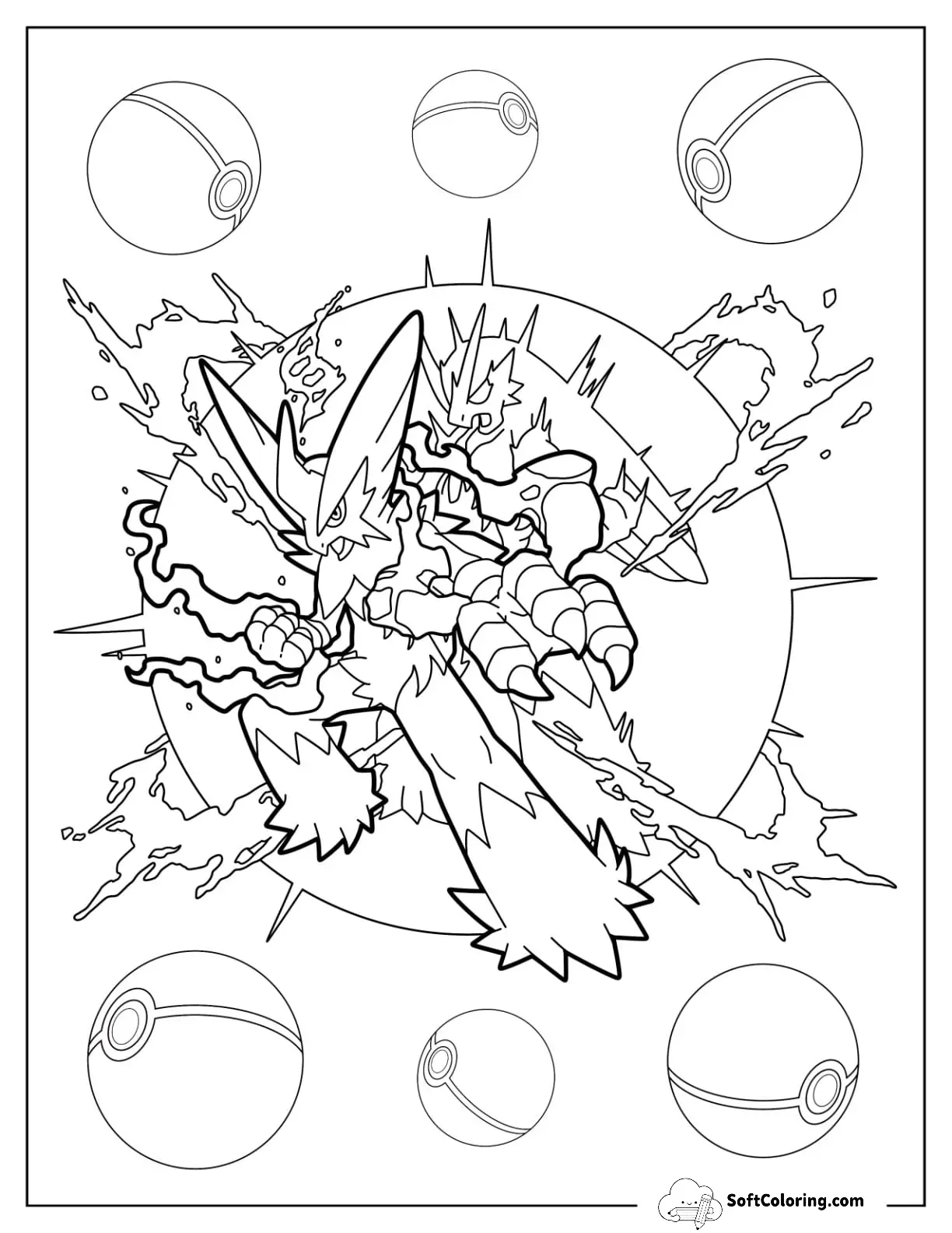 Mega Pokemon Coloring Page Of Mega Blakizen Evolution