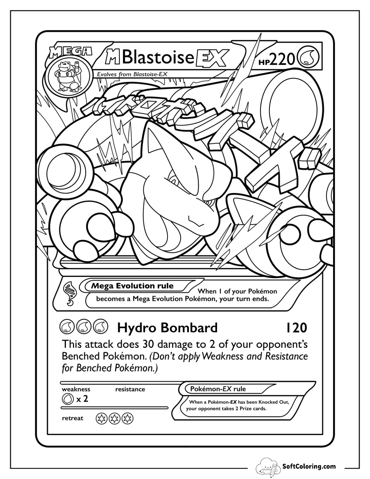 Mega Pokemon Of Mega Blastoise Ex Hydro Bombard Pokemon Card