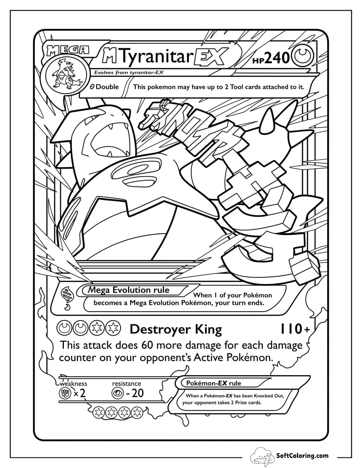 Mega Pokemon Of Mega Tyranitar Ex Pokemon Card