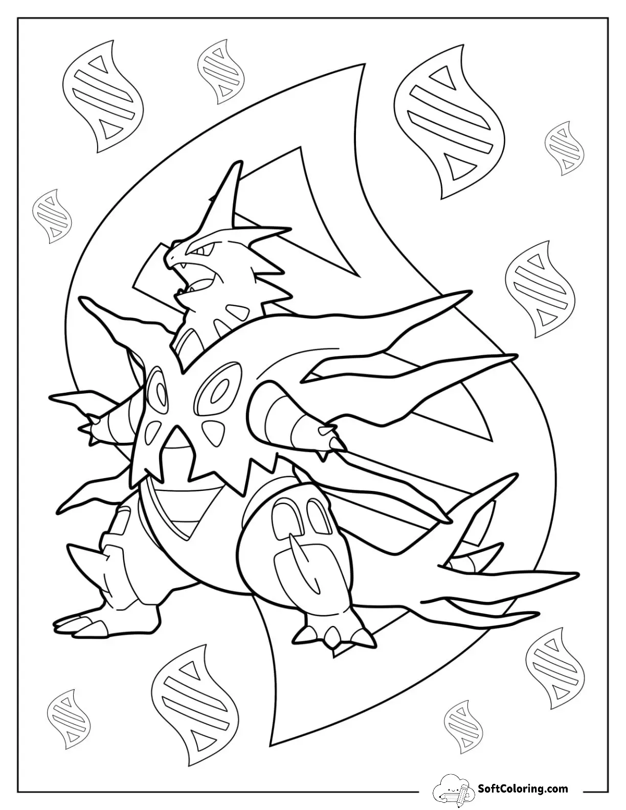 Mega Pokemon Coloring Page Of Mega Tyranitar Roaring