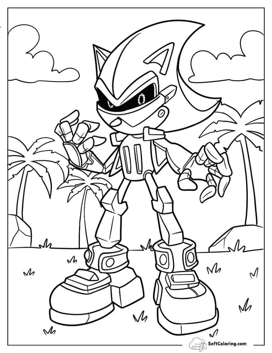 Metal Sonic Coloring Page Of Metal Scourge In Angel Island