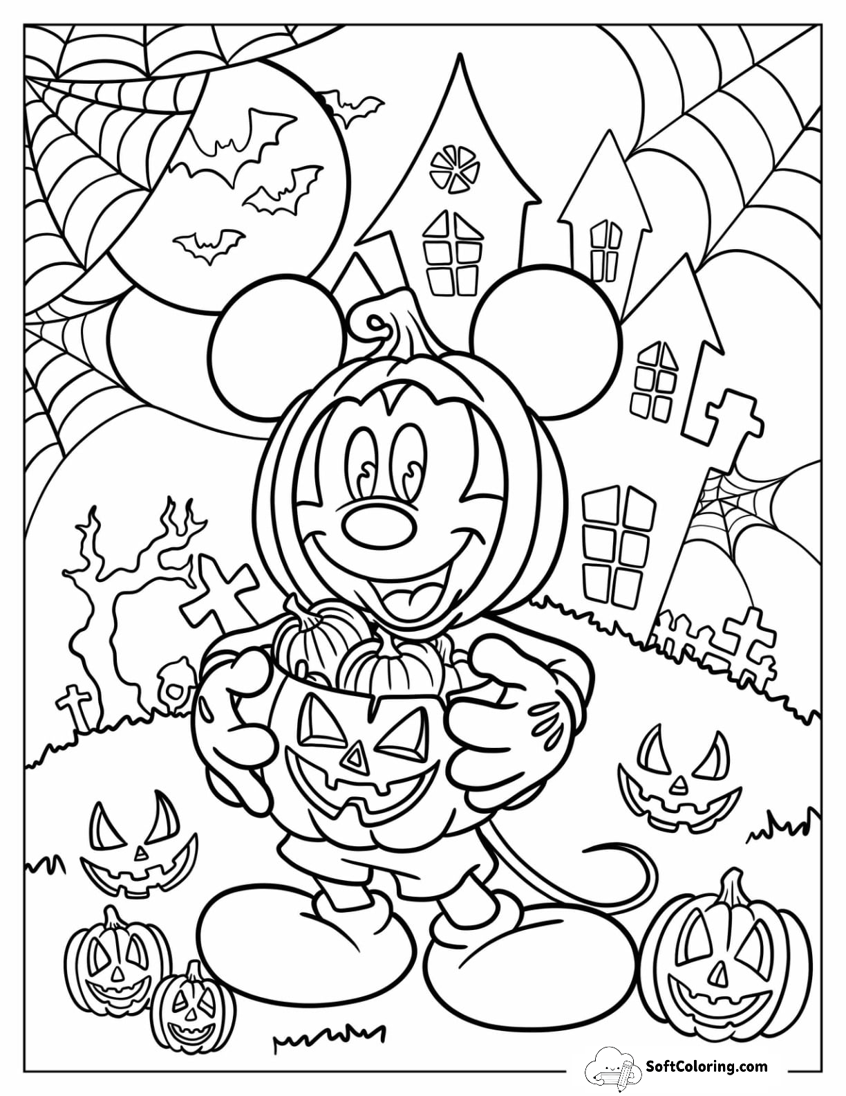 Mickey Mouse Dressed As A Jack O Lantern Trick Or Treating
