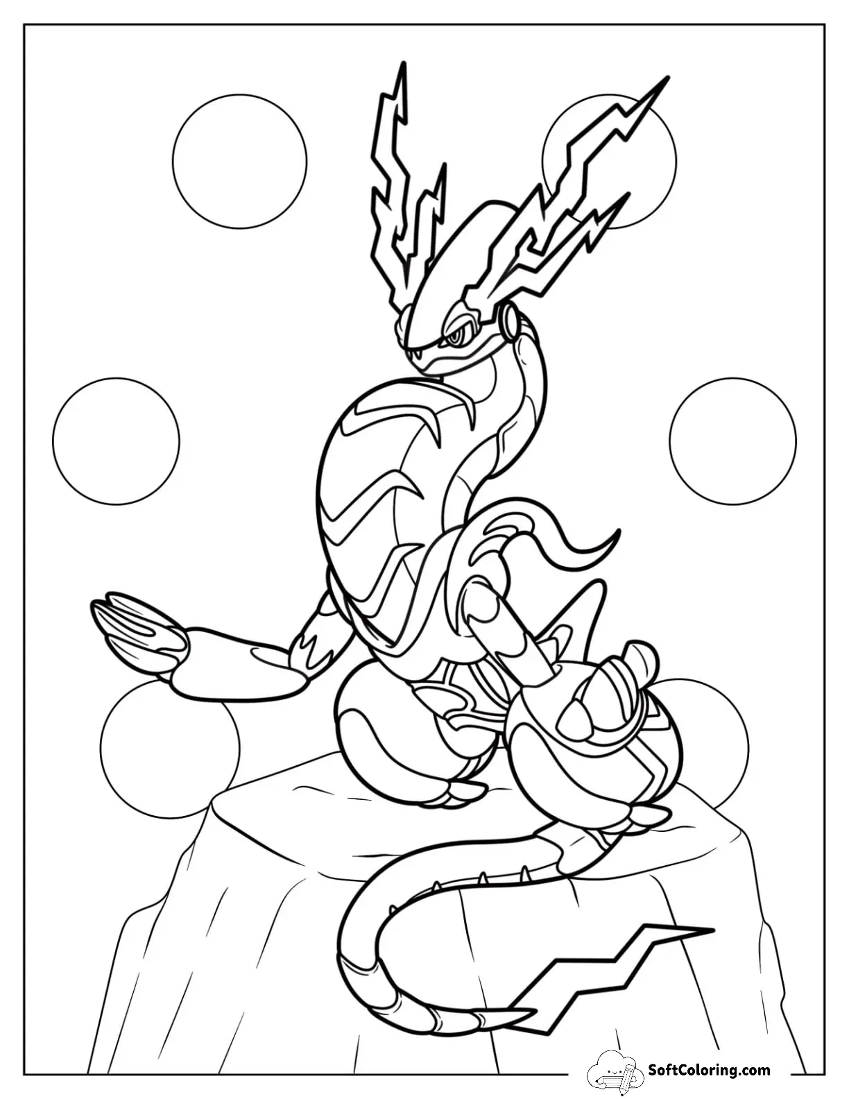 Miraidon Paradox Legendary Pokemon Coloring Page