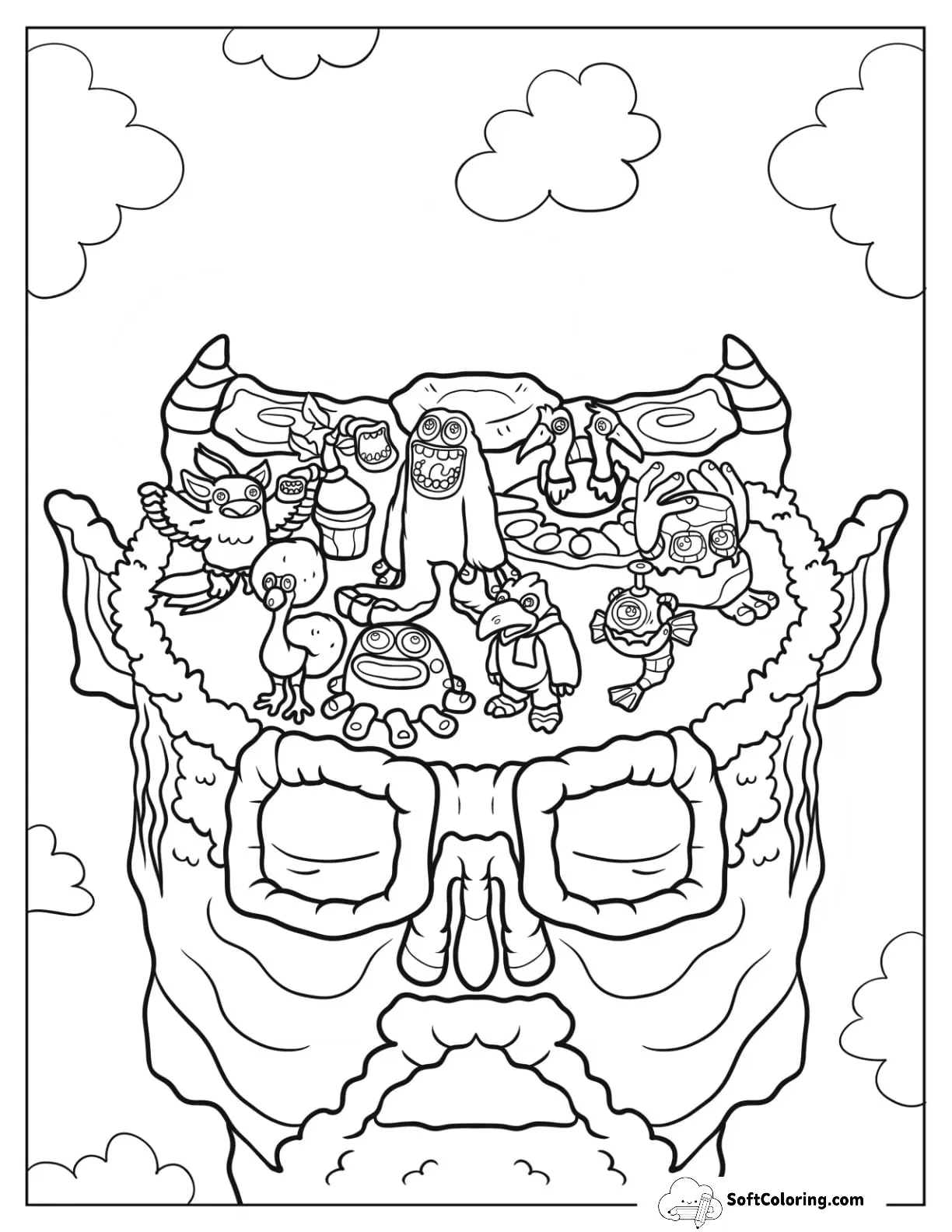 My Singing Monsters Coloring Page On Plant Island