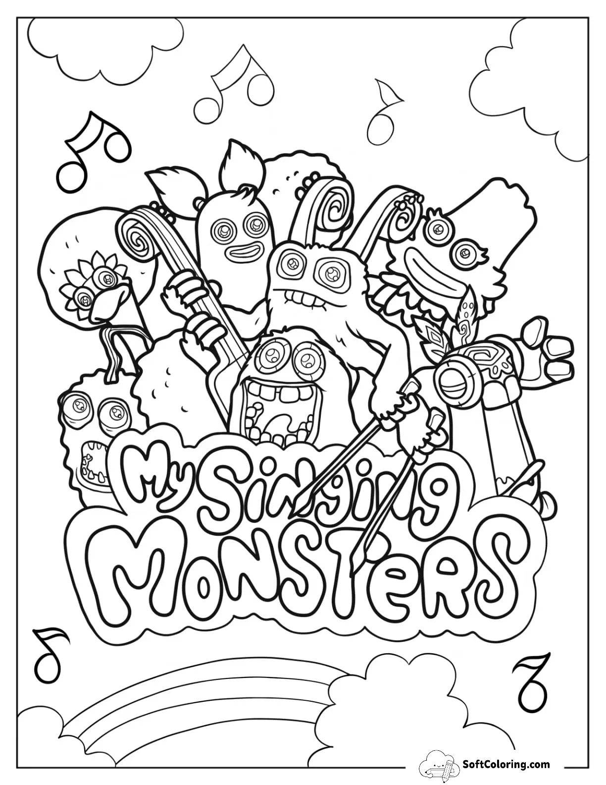 My Singing Monsters Coloring Page Poster