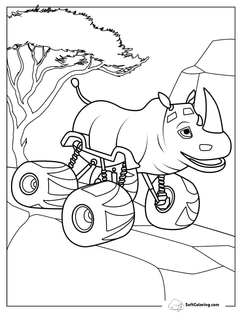 Nelson Rhinoceros Machine Coloring Page