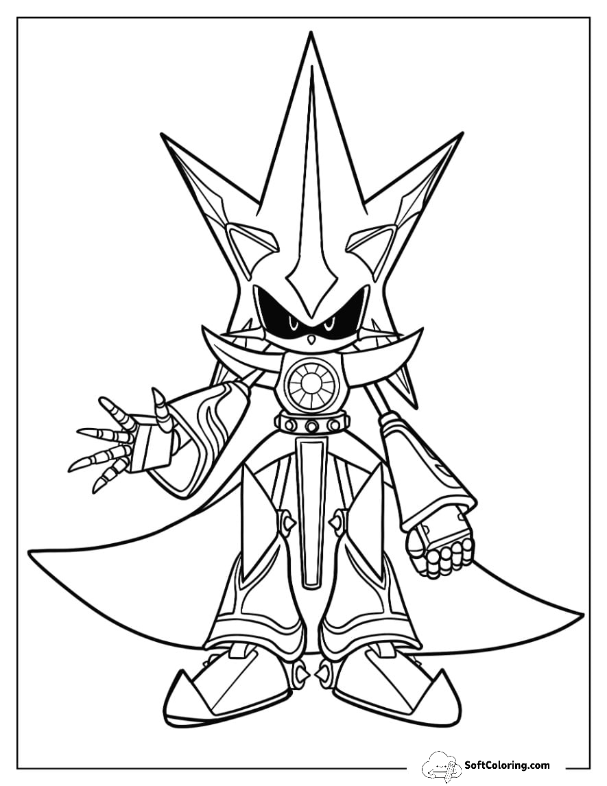 Neo Metal Sonic Coloring Page