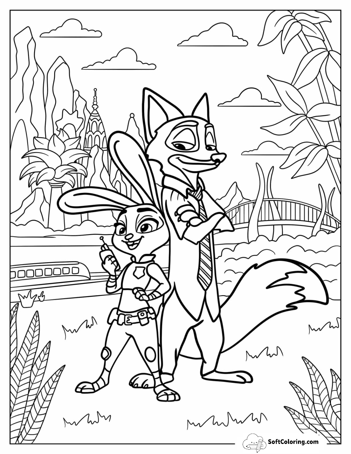Nick And Judy Standing Back To Back Zootopia