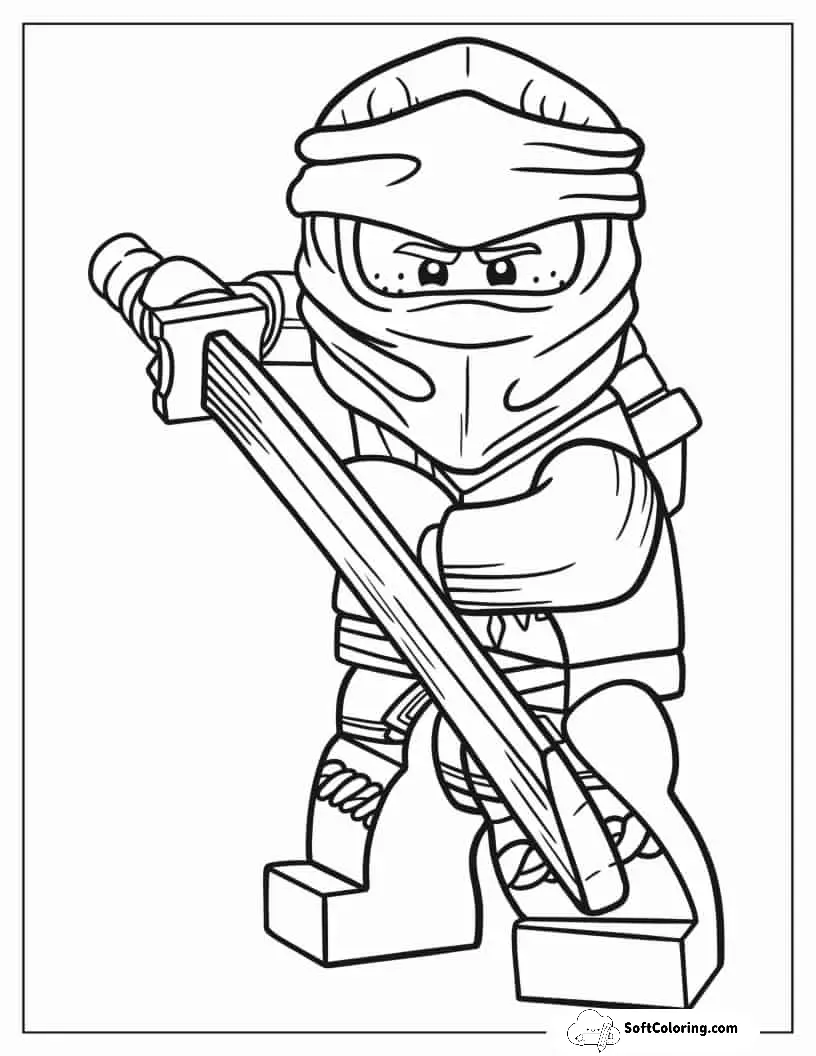 Ninjago Jay Walker Outline Coloring In For Kids