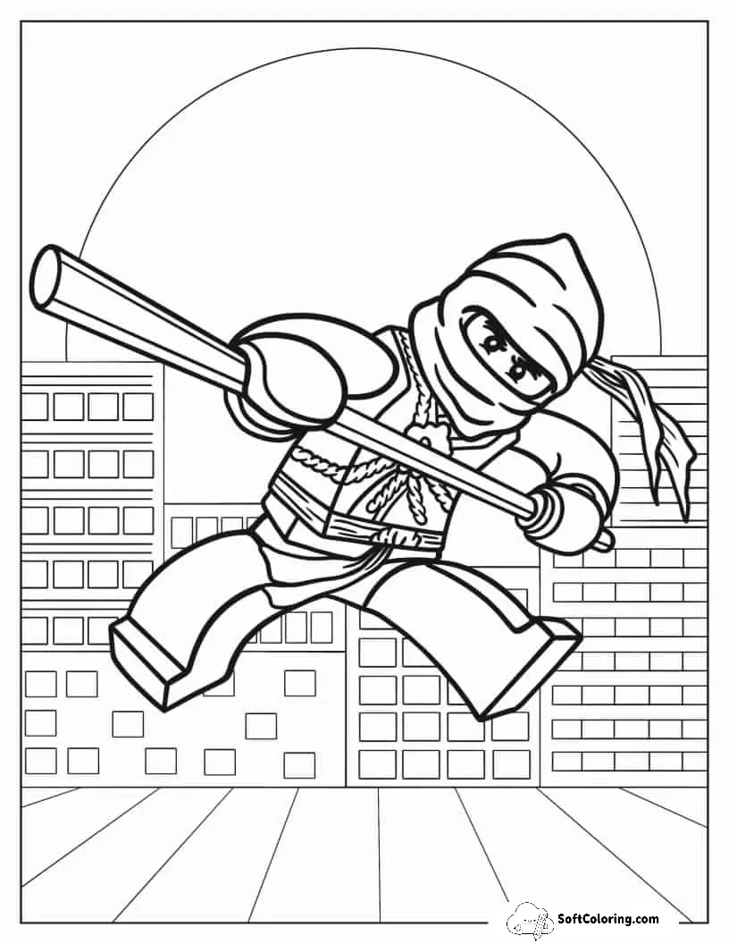 Ninjago Lloyd Fighting In City