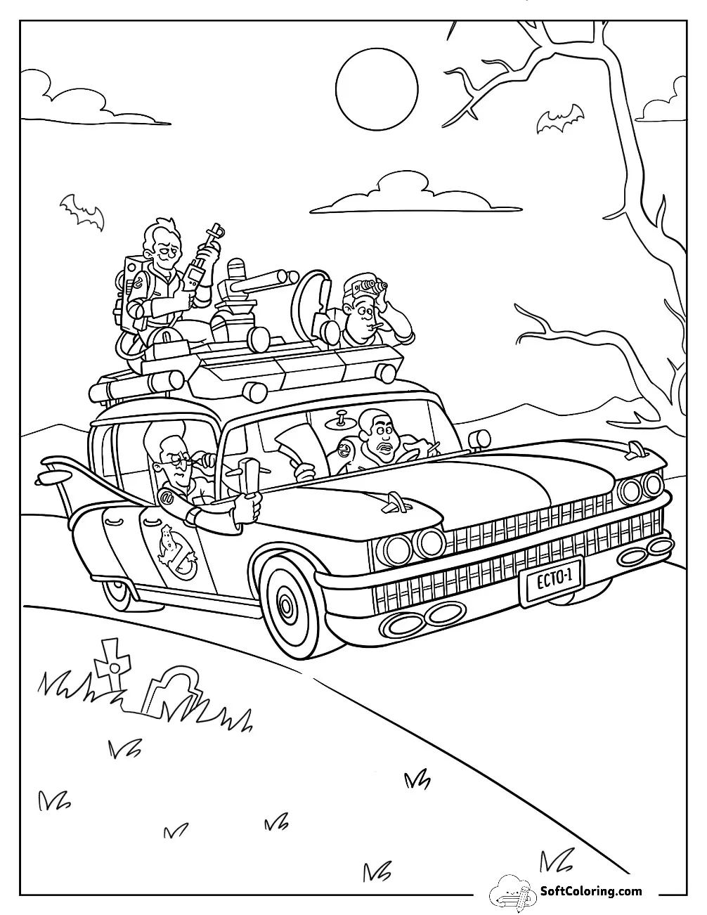 Original Ghostbusters Riding Ecto 1 For Kids