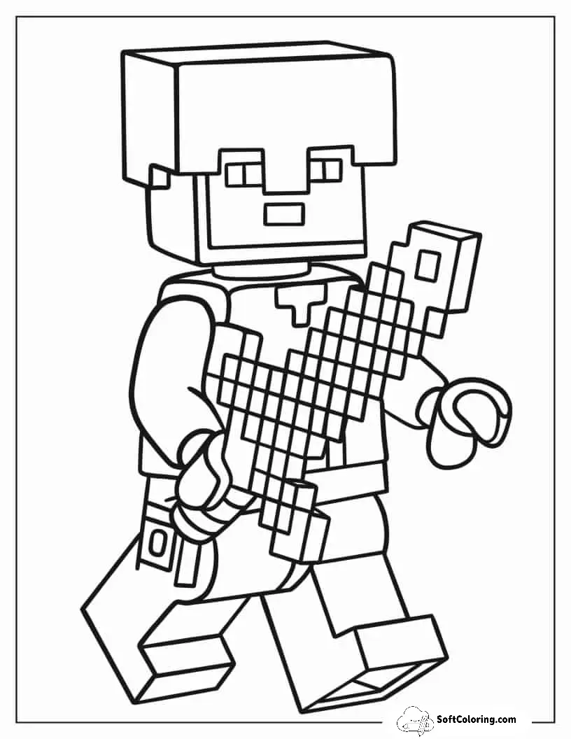Outline Of Lego Minecraft Guardian Warrior