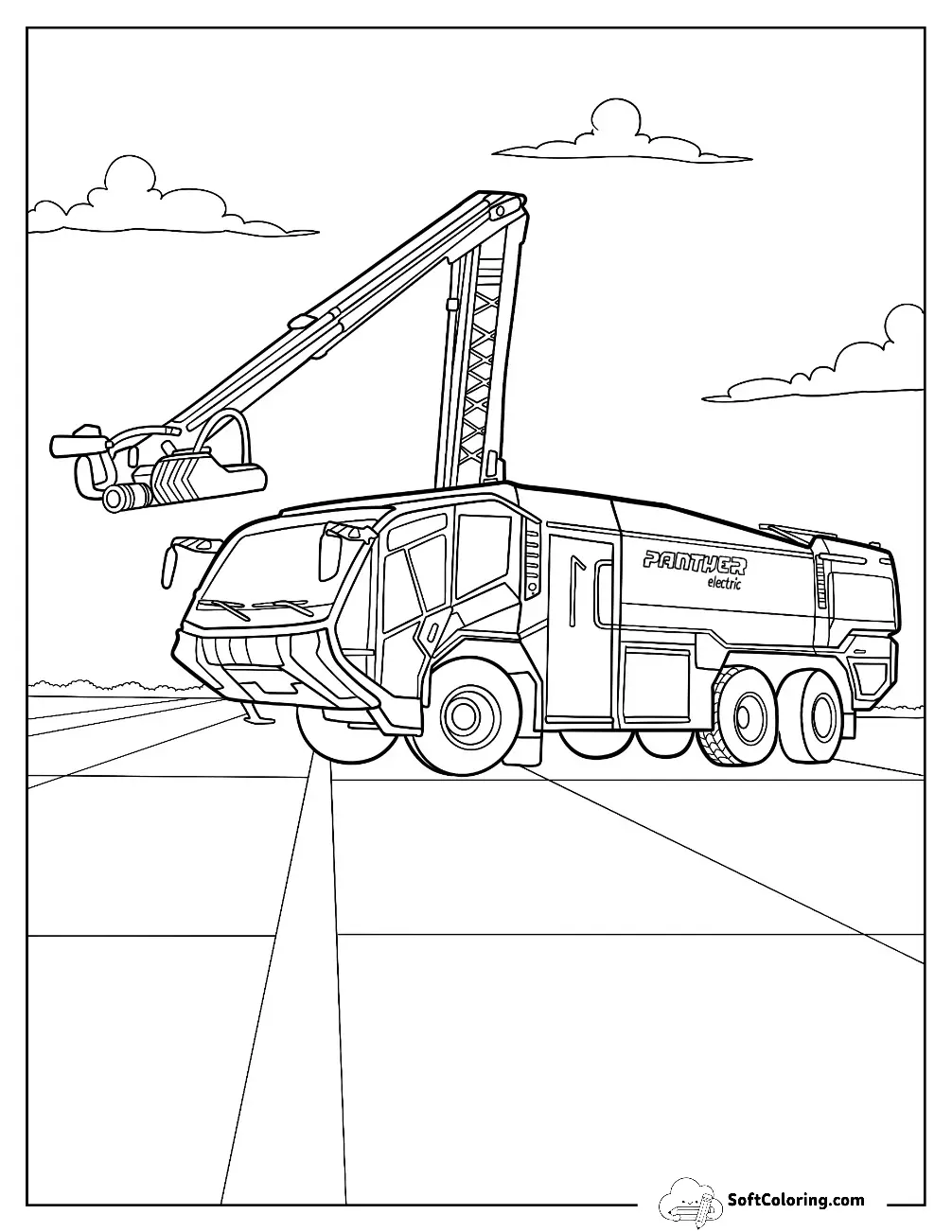 Panther Fire Truck Coloring Page