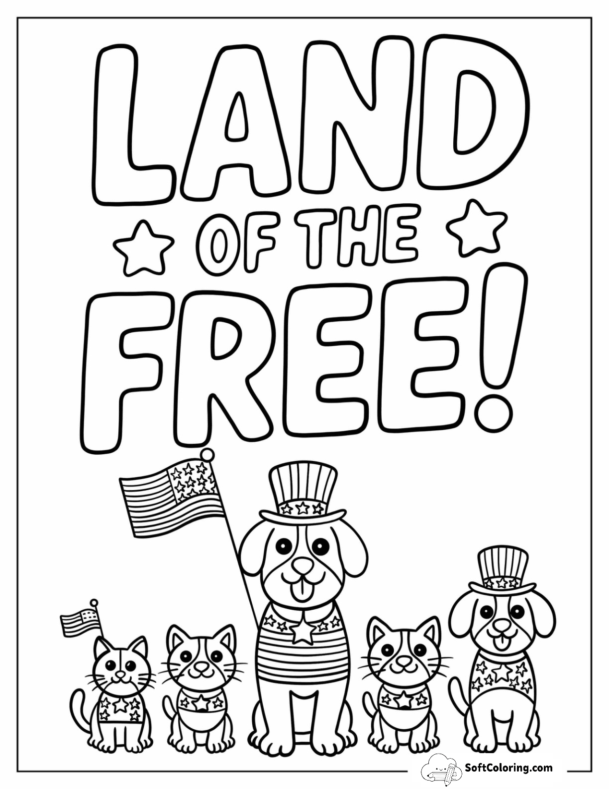 Patriotic Cats And Dogs In 4Th Of July Costumes With Flags