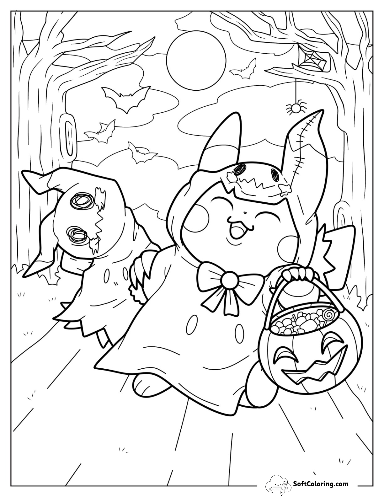Pikachu Trick Or Treating With Mimikyu