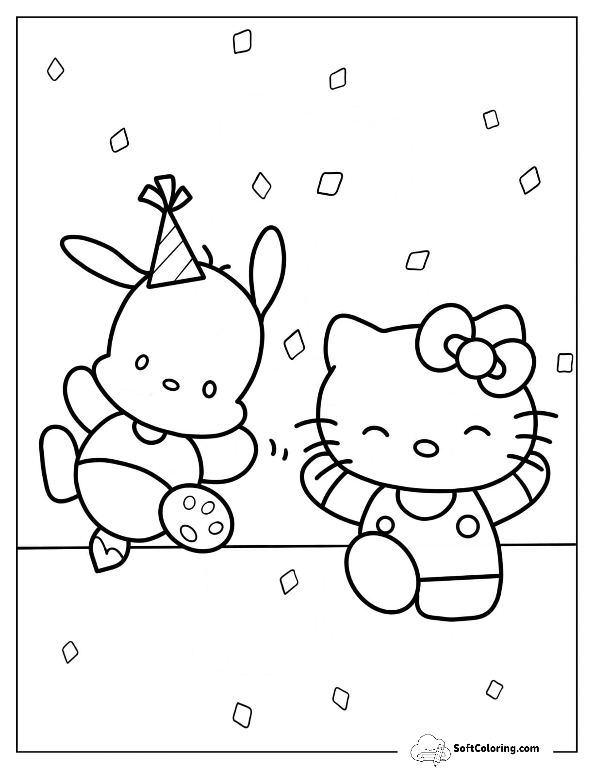 Pochacco Dancing With Hello Kitty