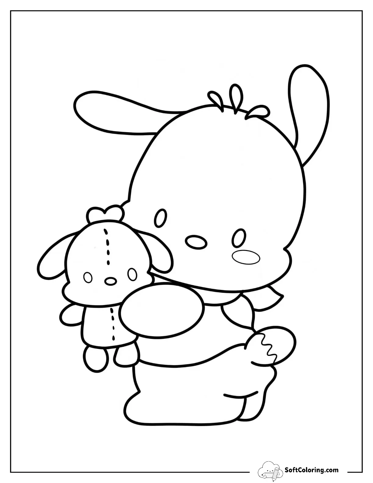 Pochacco Hugging Stuffed Toy For Preschoolers