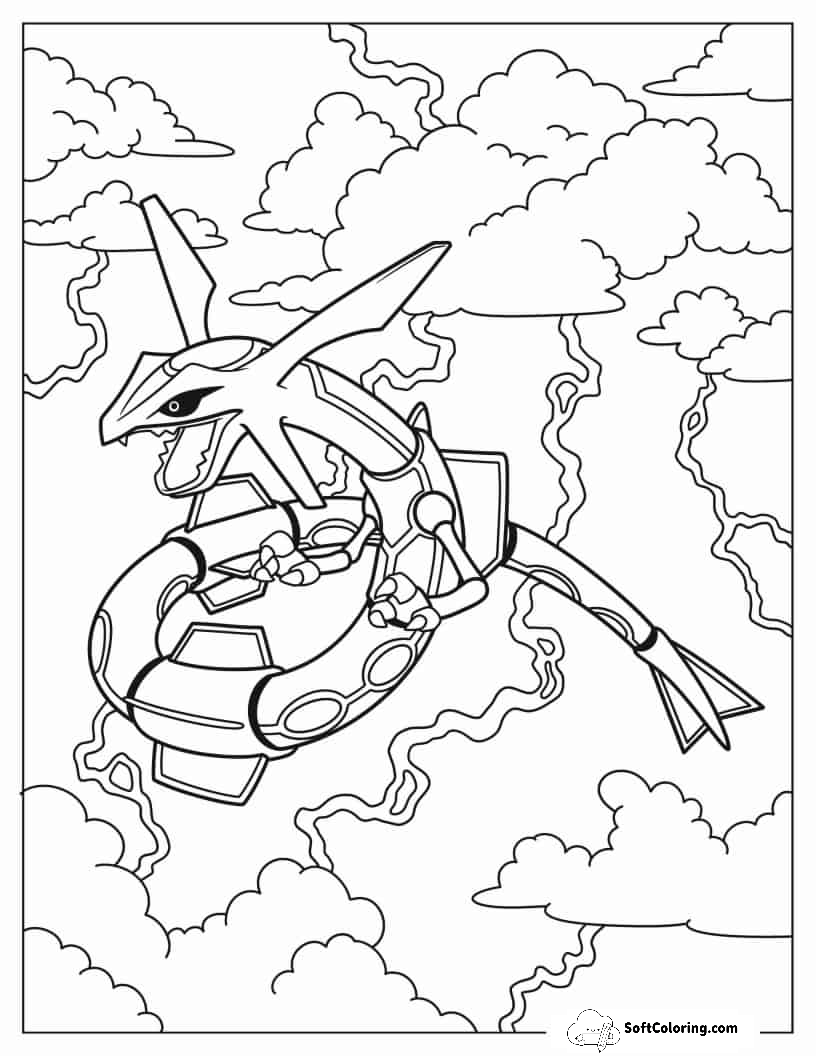 Pokemon Rayquaza In The Sky