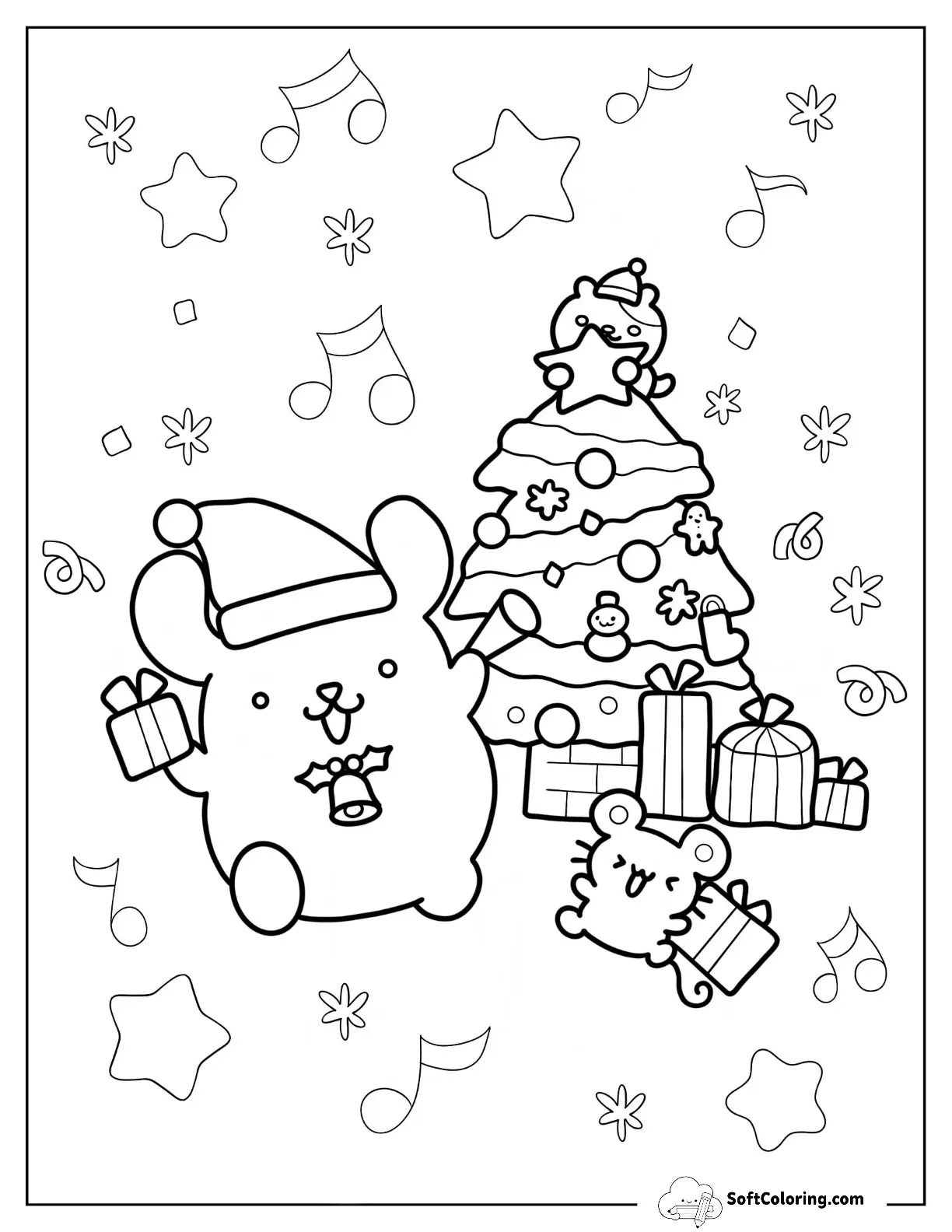 Pompompurin And Scone Holding Christmas Presents