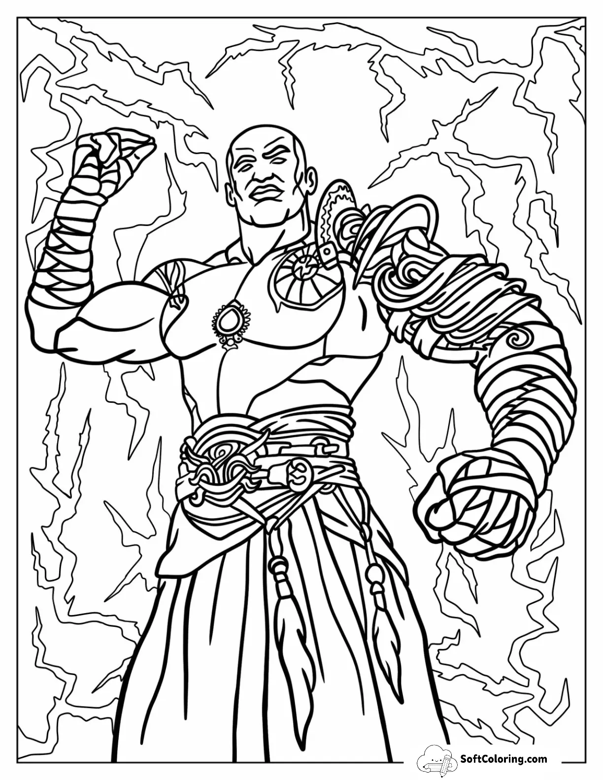 Powerful Mortal Kombat Geras Coloring Page