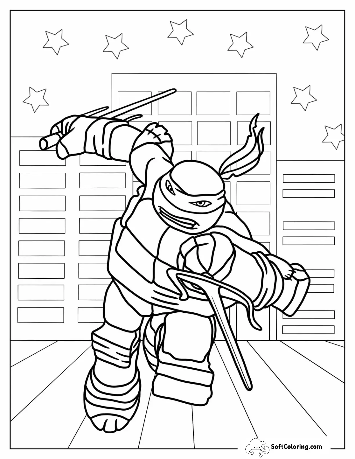Ninja Turtles Of Rafael Using Twin Sai Swords
