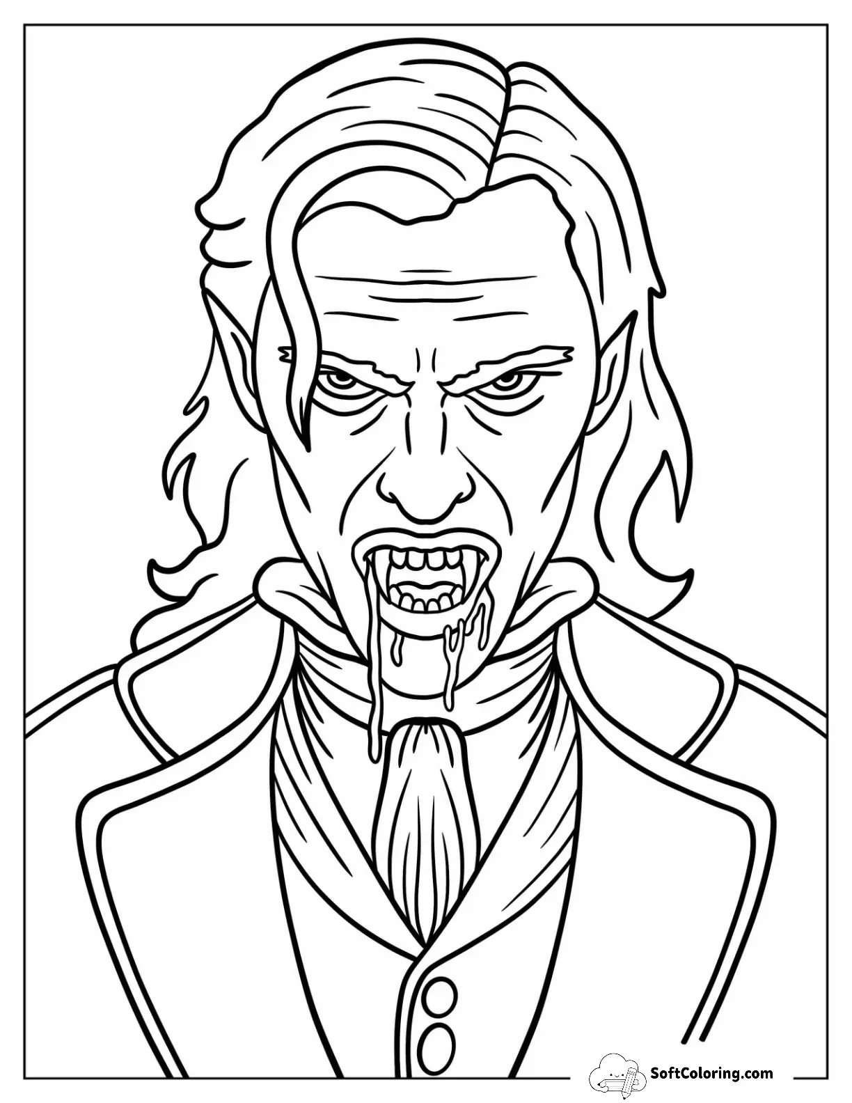 Vampire Of Realistic Dracula With Bloodied Mouth