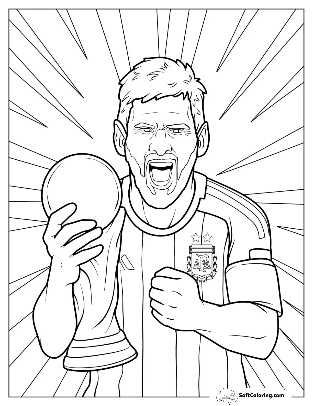 Realistic Lionel Lionel Messi Lifting World Cup Trophy