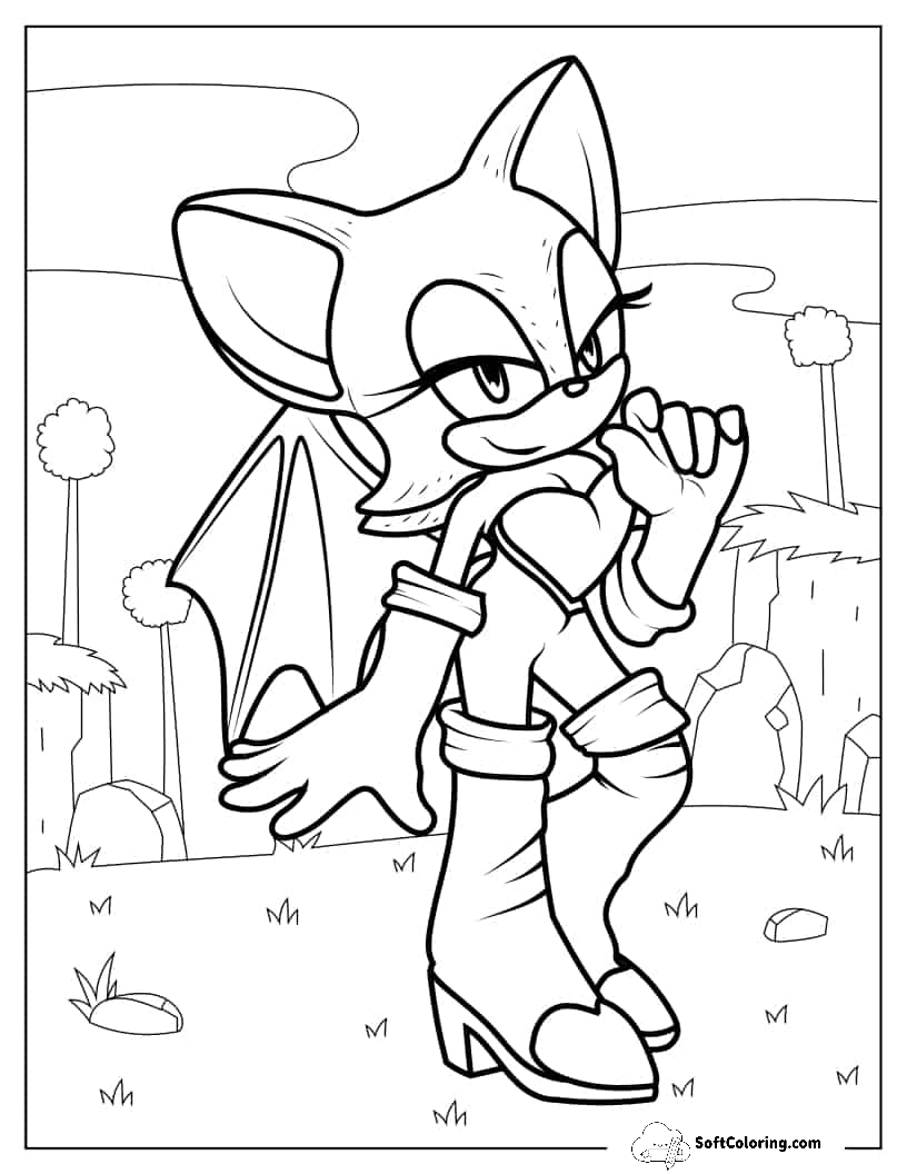 Rouge The Bat Coloring Sheet