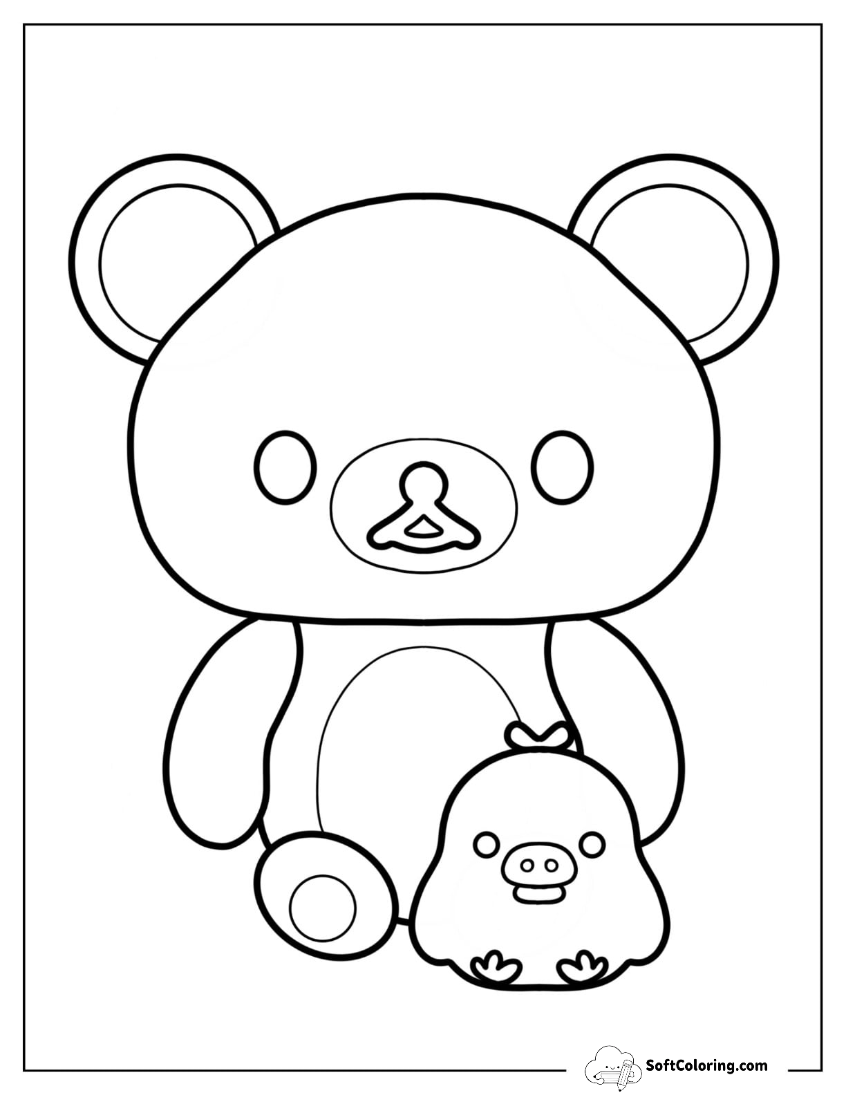 Sanrio Coloring Pages Of Rilakkuma Outline
